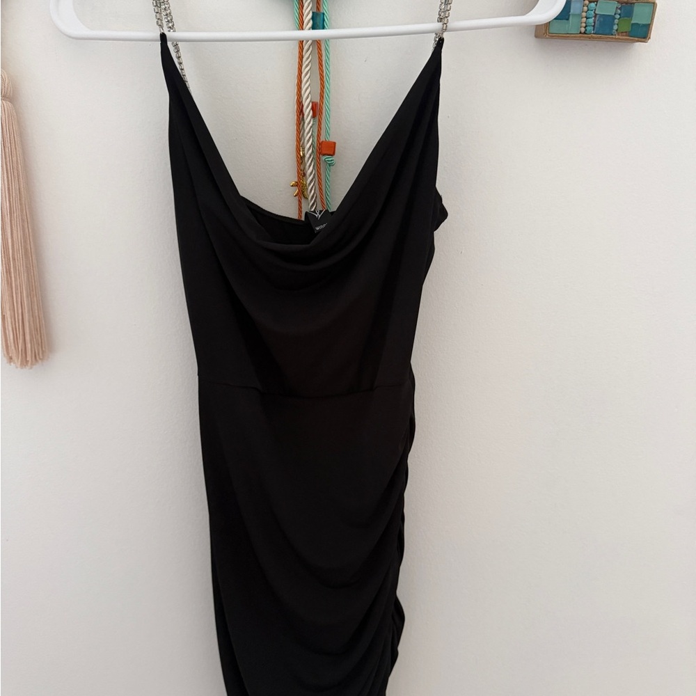 Windsor black dress with rinestone straps